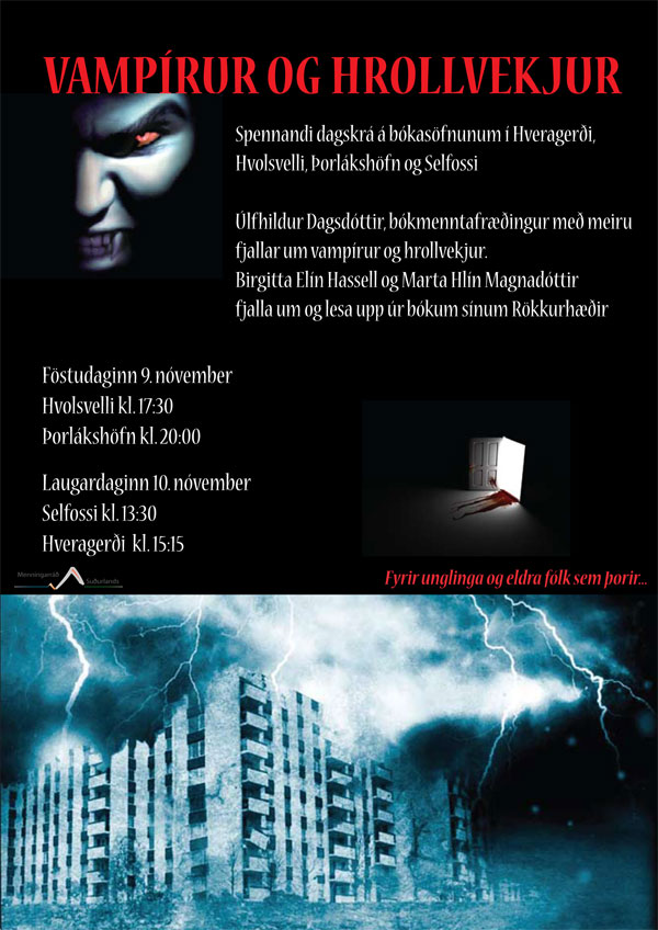 Read more about the article Loksins! Vampíru- hryllingsstund laugard. 10. nóv. kl. 13.30